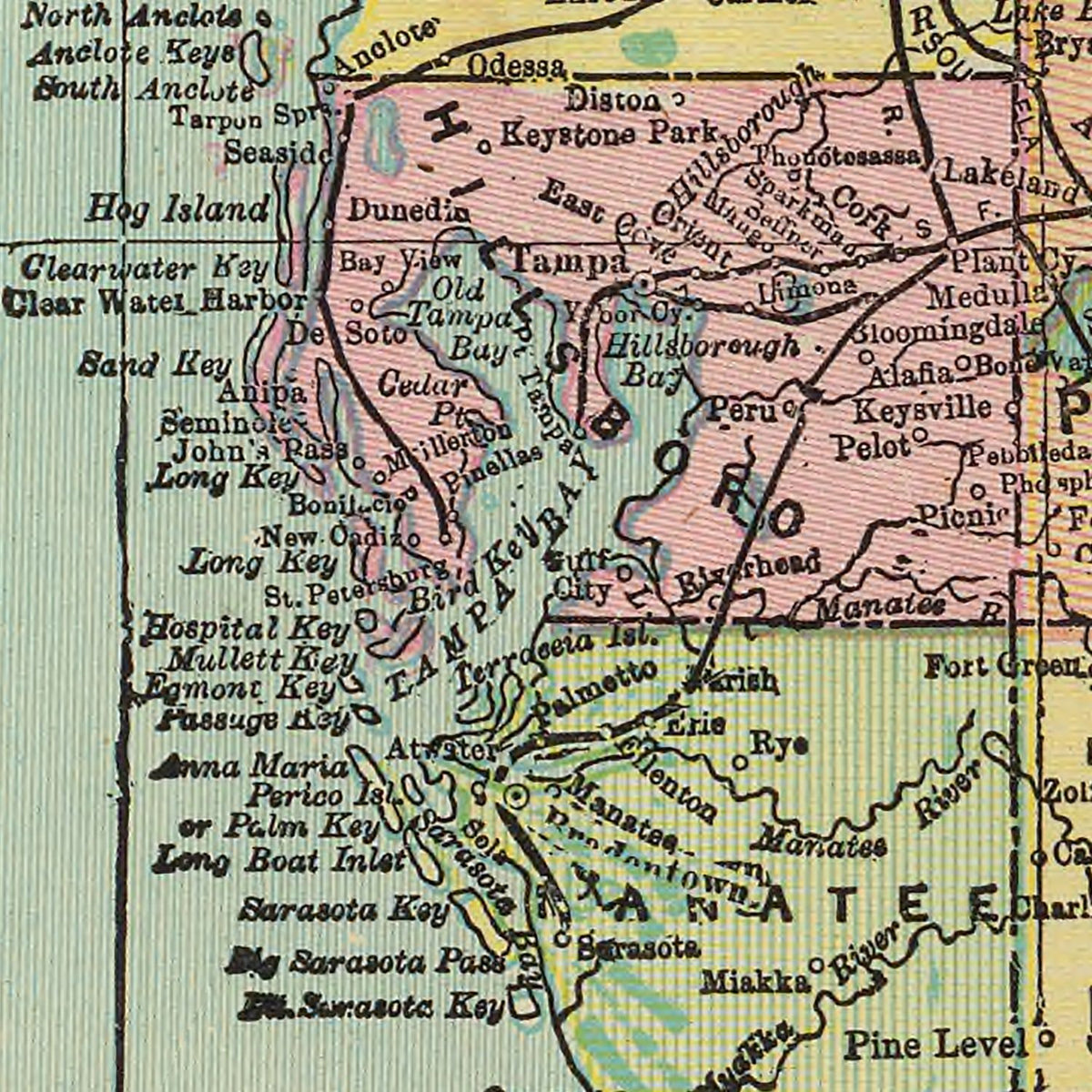 Vintage Map of Florida 1909, photo 2 of 5