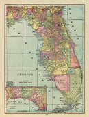 Vintage Map of Florida 1909