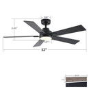 Reversible Motor Integrated LED Dimmable Ceiling Fan With Light by Unique Piece Furniture