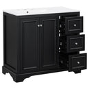 Bathroom Vanity With Sink, Soft-Close Doors, Adjustable U-Shelf, 3 Drawers by HouseOfZazla