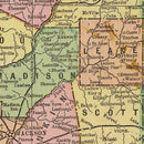 Vintage Map of Mississippi 1909