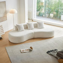 Curved Boneless Couch, Half Moon Sofa, 5 Seat Couch With High Density Foam Filled For Living Room - White by Unique Piece Furniture