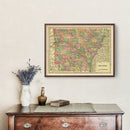 Vintage Map of Arkansas 1909