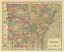 Vintage Map of Arkansas 1909