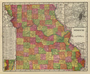 Vintage Map of Missouri 1909