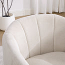 Upholstered Chenille Swivel Barrel Chair