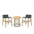 Outdoor 3 Pieces Acacia Wood Dining Set With Cushions by HouseOfZazla