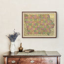 Vintage Map of Iowa 1909