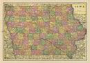 Vintage Map of Iowa 1909