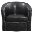 Tournefeuille - Swivel Armchair With Barrel Back Design And Sloping Armrests - Brown by HouseOfZazla