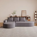Modern Curved Sofa, L-Shaped Modular Sectional Set With 3 Pillows by HouseOfZazla