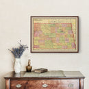 Vintage Map of North Dakota 1909