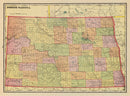 Vintage Map of North Dakota 1909