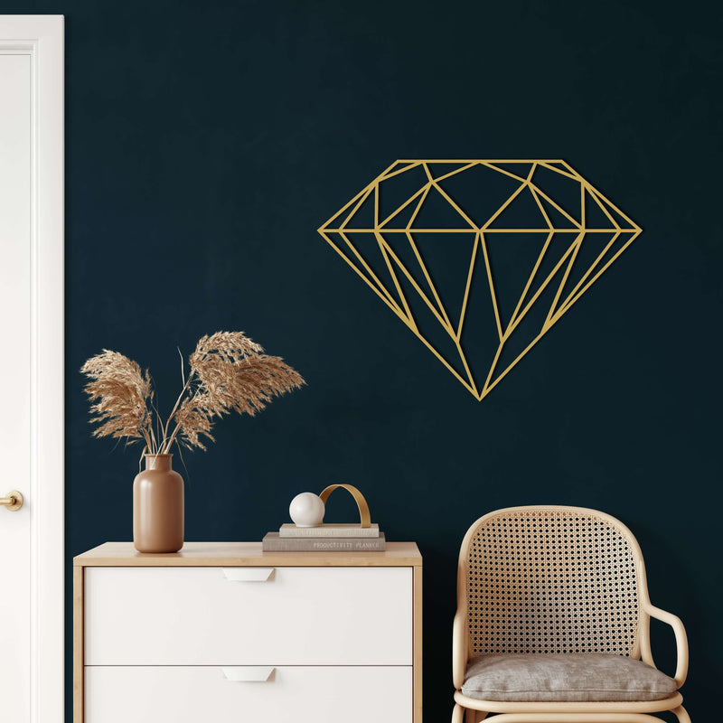 Geometric Diamond Metal Wall Art