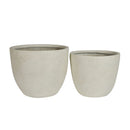 Round Concrete Planter Set of 2, Large Outdoor Indoor Handmade Rustic Decorative Planter Pots with Drainage Holes by HouseOfZazla