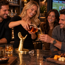 Football Decanter with 2 Football Whiskey & Wine Glasses