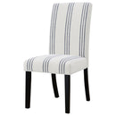 Draper - Upholstered Dining Chair (Set of 2) With Vertical Stripes - Beige
