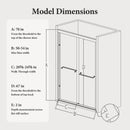 50-54W x 70H Semi-Frameless Double Sliding Shower Door by HouseOfZazla