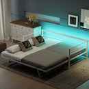 Industrial Metal Daybed With Adjustable Pop Up Trundle And LED Strip by HouseOfZazla