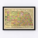 Vintage Map of Nebraska 1909