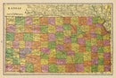 Vintage Map of Kansas 1909