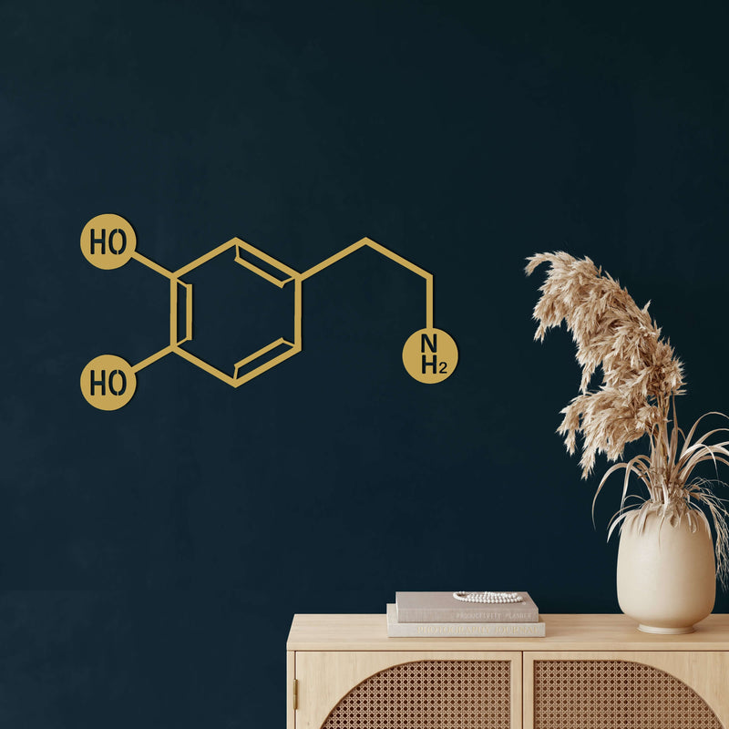 Dopamine Molecule Metal Wall Art