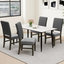 Dining Chair Set of 2 Mid-Century Modern Velvet Fabric Upholstered Chairs-Grey by DirectDeals
