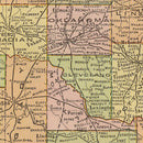 Vintage Map of Oklahoma 1909