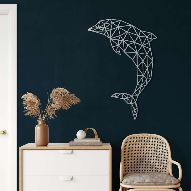Geometric Dolphin Metal Wall Art