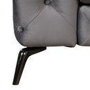 85.5" Velvet Upholstered Sofa with Sturdy Metal Legs, Modern Sofa Couch with Button Tufted Back, 3 Seater Sofa Couch for Living Room, Apartment, Home Office, Gray