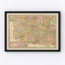 Vintage Map of Oklahoma 1909