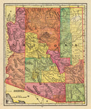 Vintage Map of Arizona 1909