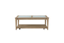 Frosted Glass Top Cocktail Table With Casters - Sand