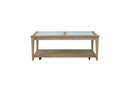Frosted Glass Top Cocktail Table With Casters - Sand by HouseOfZazla