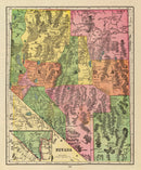 Vintage Map of Nevada 1909