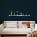 Ekg Cat Metal Wall Art