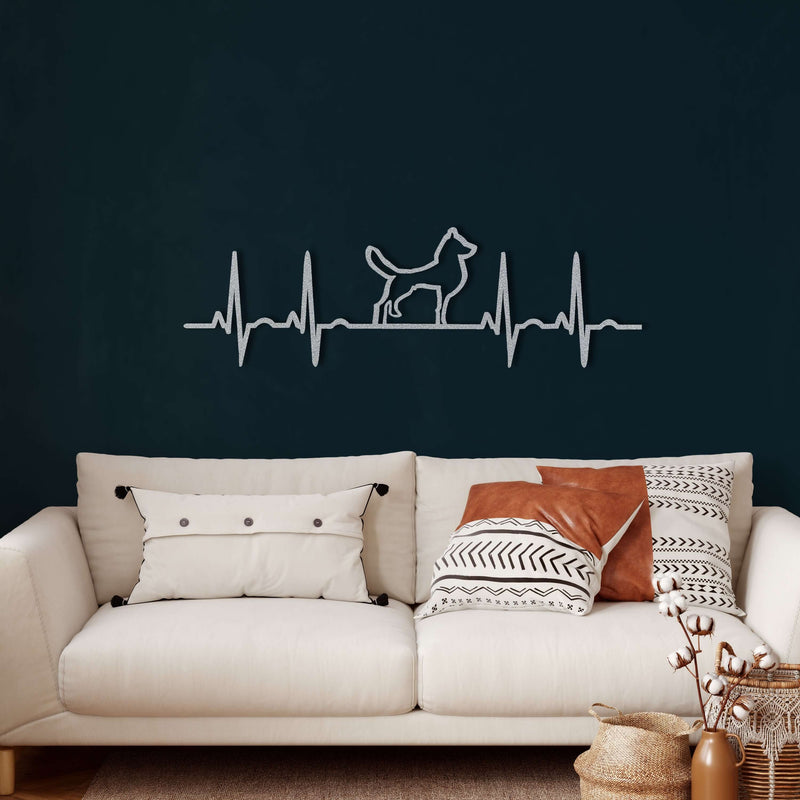 Ekg Dog Metal Wall Art