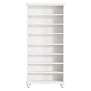 8 Tier Led Illuminated Shoe Cabinet With Adjustable Shelves, Storage Rack For 26 Pairs - White by HouseOfZazla