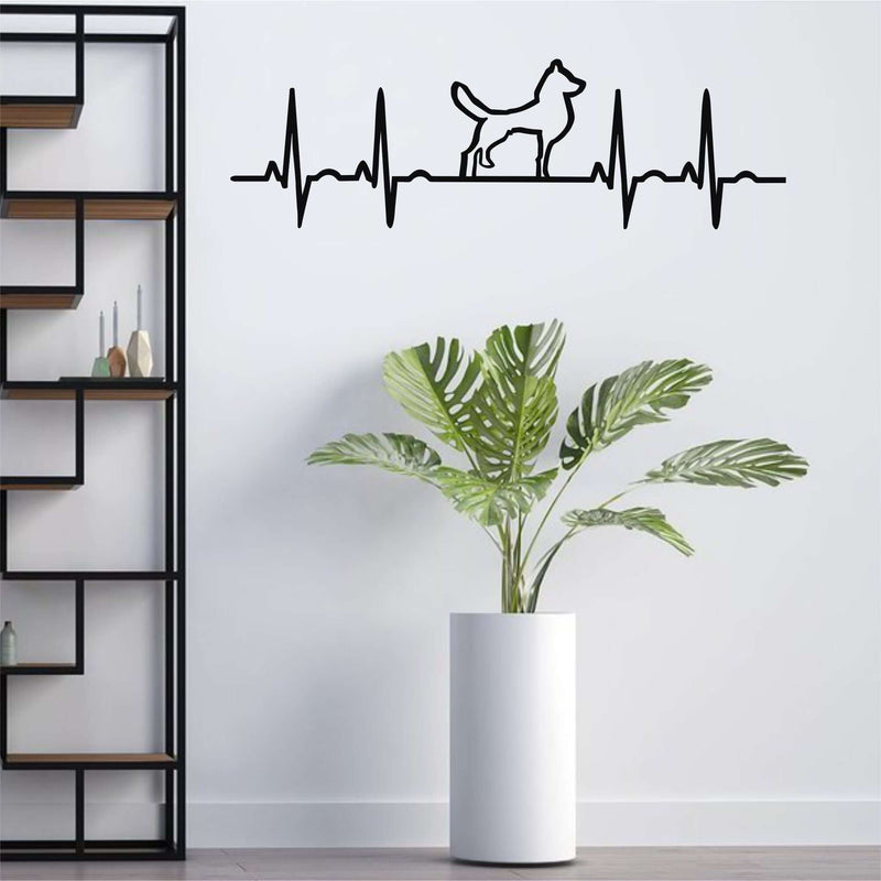Ekg Dog Metal Wall Art