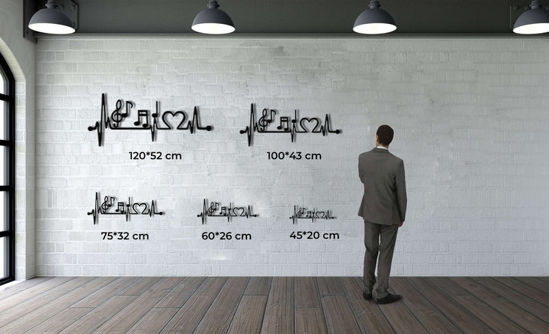 Ekg Music Metal Wall Art