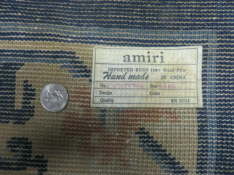 4' X 6' Antique Handmade Fine Knotted Peking Chinese Wool Rug Amiri Salmon