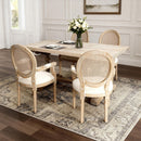 French Vintage Upholstered Fabric Dining Armchair (Set of 2) - Beige by HouseOfZazla