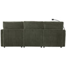 Modern Modular U-Shaped Sofa Bed With Movable Ottoman, USB Ports, Phone Holder by HouseOfZazla