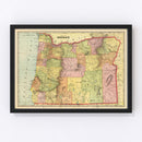 Vintage Map of Oregon 1909