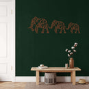 Geometric Elephant Family Metal Wall Art