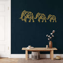 Geometric Elephant Family Metal Wall Art