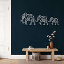 Geometric Elephant Family Metal Wall Art