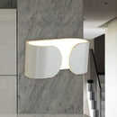 GobekUsa Modern White LED Wall Sconce with Curved Rectangle Design and Warm Light