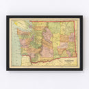 Vintage Map of Washington 1909