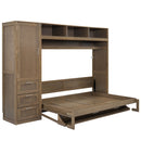 Full Size Murphy Bed With Wardrobe, Drawers, And Open Shelves - Wood by HouseOfZazla